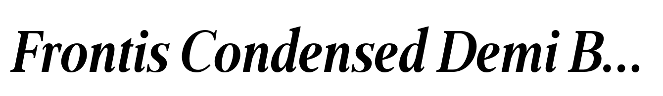 Frontis Condensed Demi Bold Italic